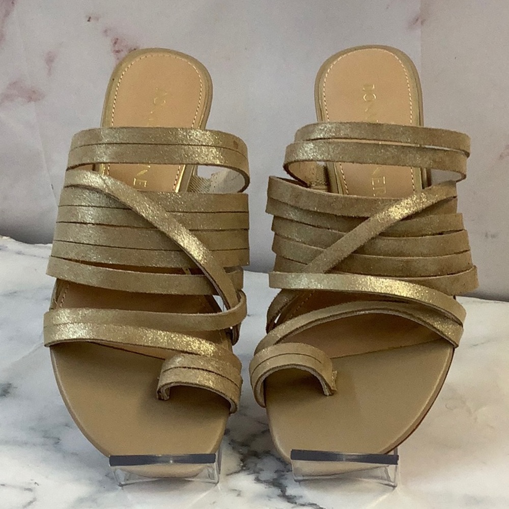 NWT Donald Pliner Women's Sandals Metallic Suede Size 6.5